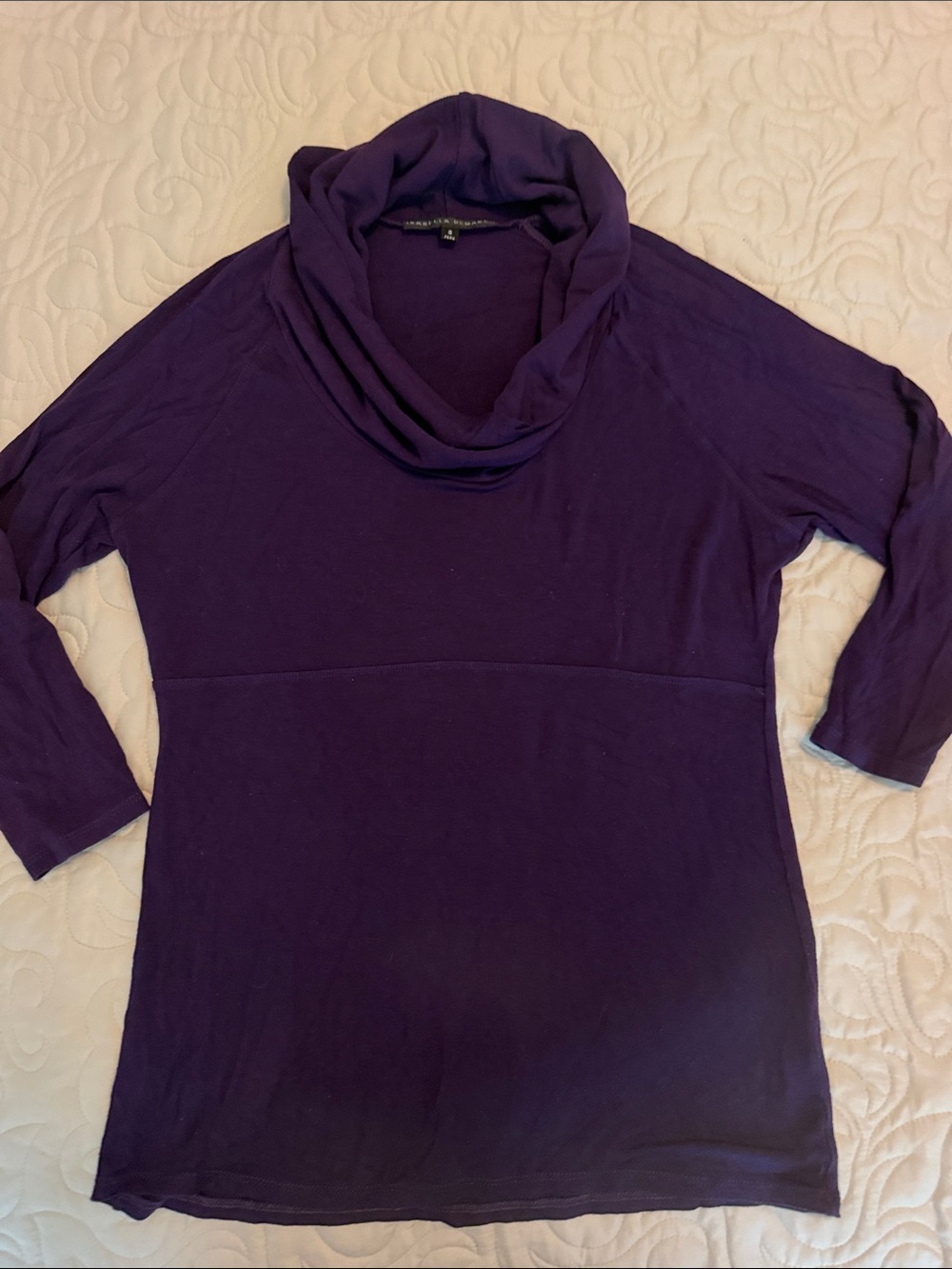 Cowl Neck Tunic Top in Deep Purple